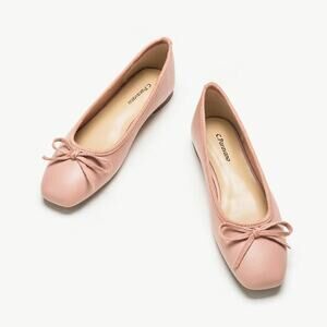 NEW C.Paravano Bowknot Elena Ballet Flats Women's 11.5 Pink Leather Size 42